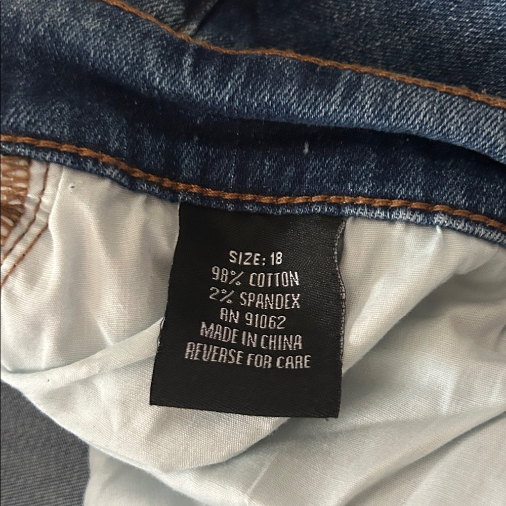 Standards & Practices Classic Wide Leg Blue Denim Jeans 18 - Picture 3 of 5